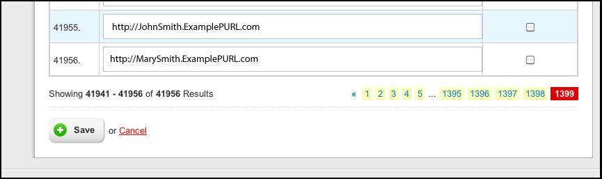 Screenshot of the QReate & Track Pagination Feature Enhancement Screenshot of the QReate Track Pagination Feature Enhancement